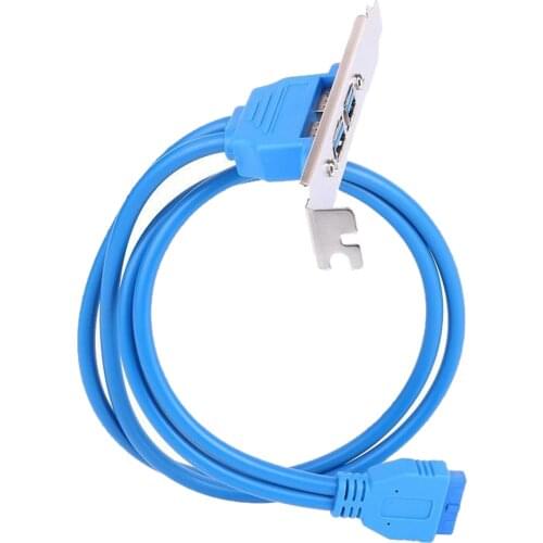 Dual USB 3.0 Type-A Female Panel Mount to Motherboard USB 3.0 Internal IDC 20 Pin Header Adapter