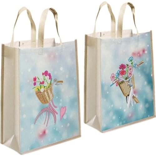 Diamond Painting Eco-Friendly Shopping Bags Popular Simple Female Daily Bag Drill Grocery Tote Gifts Bicycle Basket