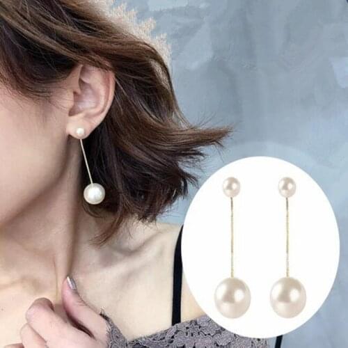 Ey757 Wedding party fashion Simple Tassel chain pearl earrings female 2019 new Trendy Korean temperament earrings