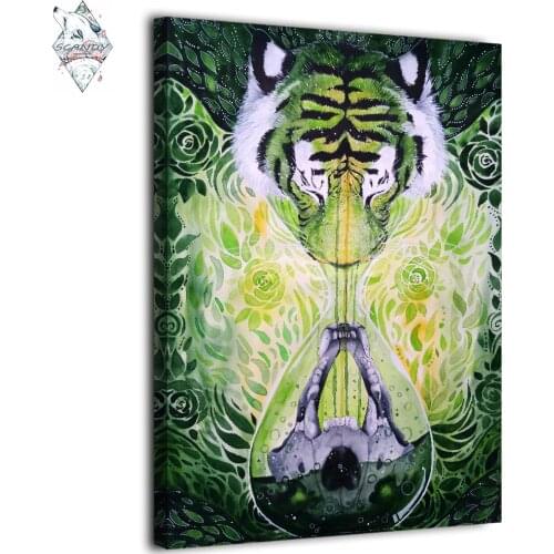 HD printed 1 panel canvas painting tiger Dissolvein Time by Scandy Girl wall pictures for living room posters and prints artwork