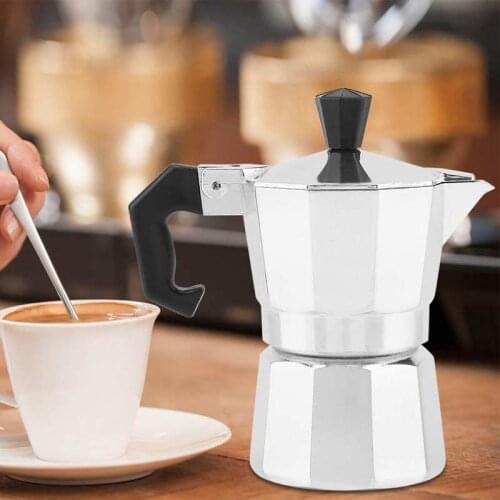50mL 1Cup Aluminum Italian Type Moka Pot Espresso Coffee Maker Stove Home Office Use Portable Coffee Maker Coffee Machine
