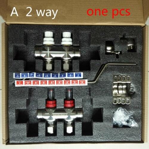 2-6 ways manifold underfloor heating SS304 DN25 A type water underfloor heating manifolds large flow