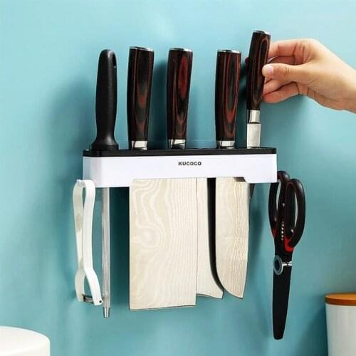 Simple Multifunctional Wall-Mounted Kitchen Knife Storage Container Cutlery Organizer Kitchen Knives Holder Utensils Organizer