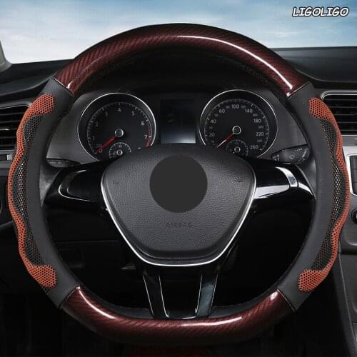 LIGOLIGO Microfiber Leather Car Steering Wheel Cover For Nissans Qashqai Xtrail t32 Juke Note Tiida Almera Rogue Almera