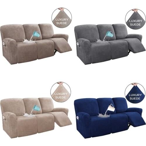 3 Seat Recliner Massage Sofa Cover All-inclusive Armchair Non-slip Relax Armchair Cover Elastic Suede Couch Lazy Boy Chair Cover
