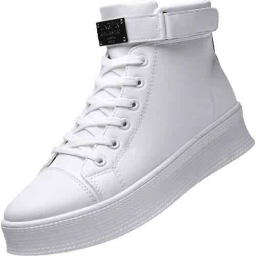 Mens Sneakers Autumn And Winter Matte Leather High Top Mens Shoes Retro Casual Mens Boots zapatos de hombre K4-75