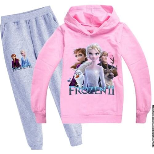 Autumn Frozen Elsa 2PCS Kids Toddler Baby Girl Clothes Set Long Sleeve Tops+Pants Outfits Fashion Girls Clothes Suits
