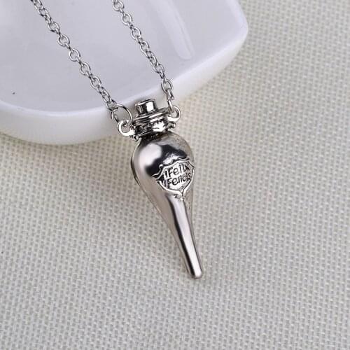 Letter Felix Felicis Potion Bottle Necklace Vintage Metal Alloy Pendants&Necklaces 24pcs/lot
