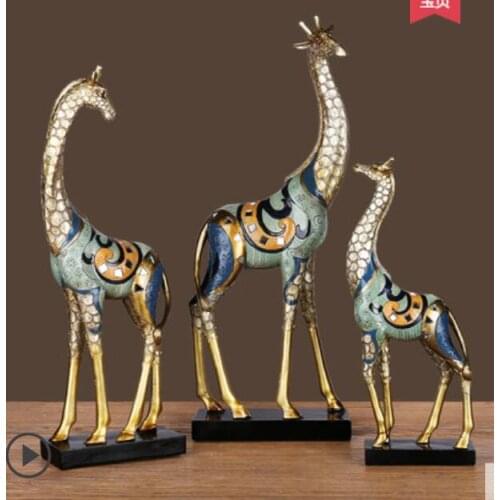 RESIN ART BLACK AND WHITE GIRAFFE DECORATION LIVING ROOM OFFICE ANIMAL STATUE DISPLAY HOME DECORATION HOUSEWARMING BIRTHDAY GIFT