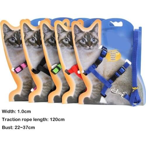 Cat Harness And Leash For Kitten Adjustable Pet Traction Harness Belt Cat Halter Collar without cardboard