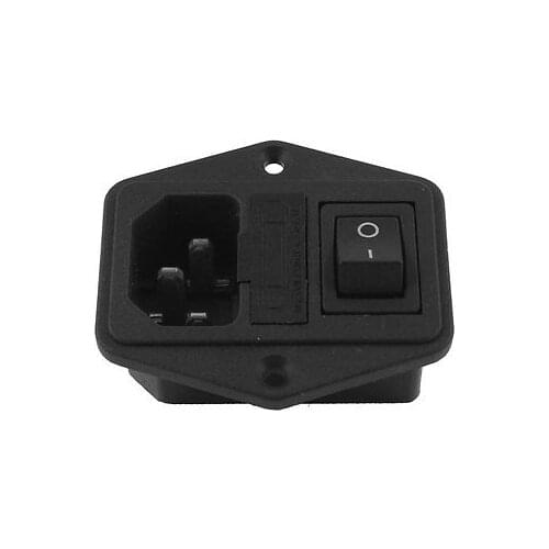 Replacement IEC C13 Black Fused Power Socket w Switch AC 10A 250V
