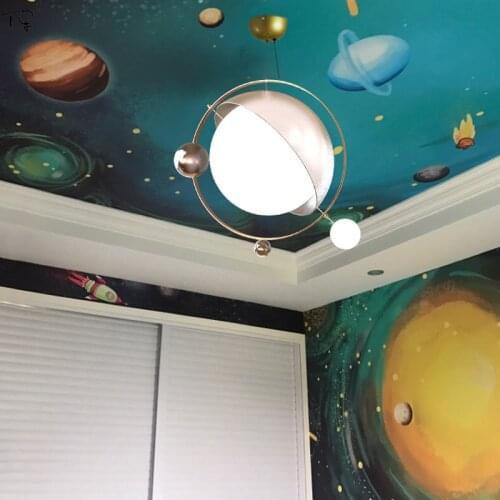 Nordic Designer Moon Light Planet Pendant Lights Creative Modern Light Fixtures Art Decor Kids Room Bedroom Restaurant Stairs