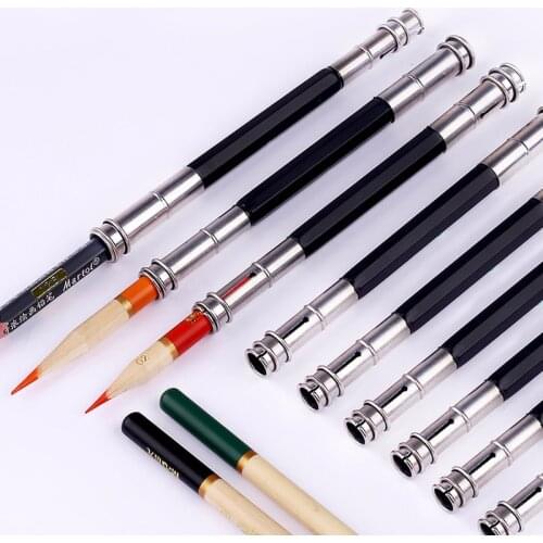 1 Pcs Adjustable Dual Head /Single Head Pencil Extender Holder Sketch School Office Painting Art Write Tool for Writing Gift