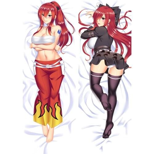 Japanese Anime FAIRY TAIL Lucy Heartfilia Dakimakura Body Pillowcases Erza Scarlet Hugging Body Pillow Cover