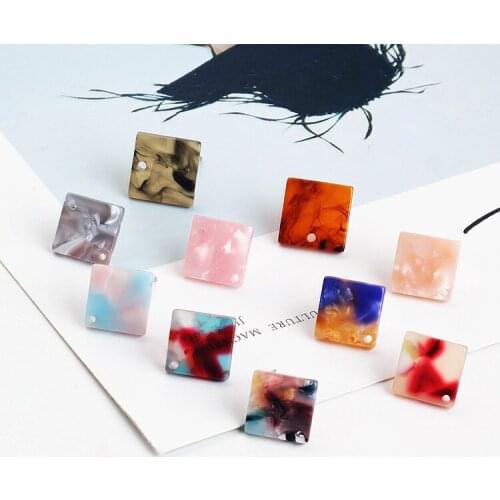 DIY handmade jewelry accessories Square Earrings wind source of South Korea acetate earbob material pendant Pendant