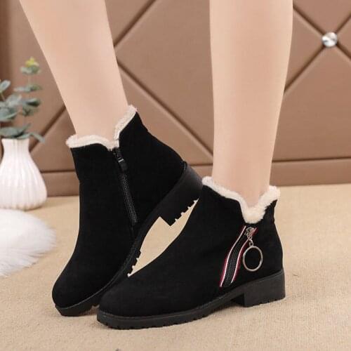 Big Size 35-43 Thick Bottom Women Snow Boots Fashion Non-slip Ladies Ankle Boots Rubber Low Heels Women Winter Boots