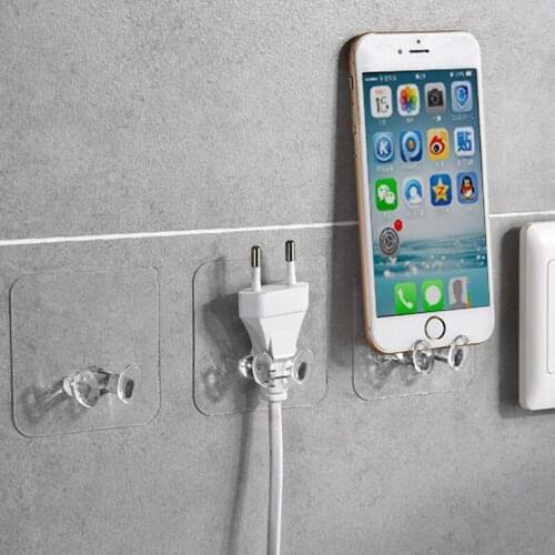 10pcs Wall Storage Hook Punch-free Power Plug Socket Holder Kitchen Stealth Hook Wall Adhesive Hanger Office Wholesale Price