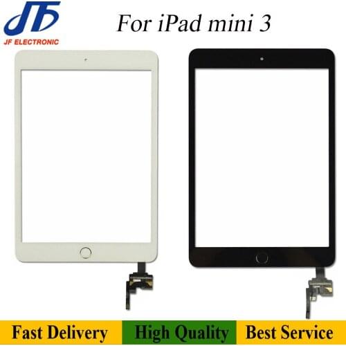 10Pcs Touch Panel Remlacement For iPad mini 3 Mini3 Touch Screen Digitizer Front LCD Glass Assembly With Home Button + Adhesive