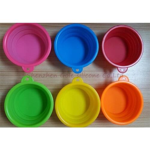 100pcs/lot Free Shipping Pet Dog Cat Bowl Puppy Drinking Collapsible Easy Take Outside Feeding Water Feeder Travel Bowl Dish