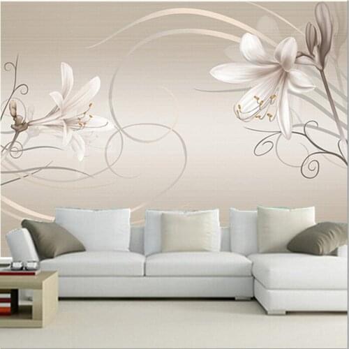 Custom 3D murals,Modern minimalist fashion Lily elegant TV background papel de parede,living room sofa TV wall bedroom wallpaper