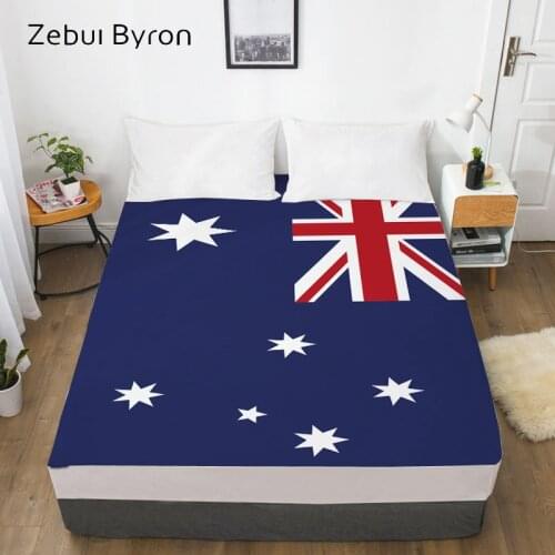 3D Fitted Sheet,Bed Sheet With Elastic Twin/Full/Queen/King/Custom,Mattress Cover 150/160x200,bedding flag Australia,drop ship