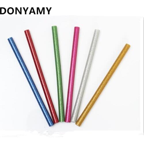 5pcs Glue stick Color Mixed 7x200cm Hot Melt Glue Stick Small Hot Melt Adhesive Rod Glitter Glue Stick For Phone