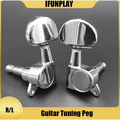 6pcs/set Enclosed Sealed Guitar Tuning Pegs Semicircle Locking Strings Machine Head Tuners Replacement Guitarra Accessories