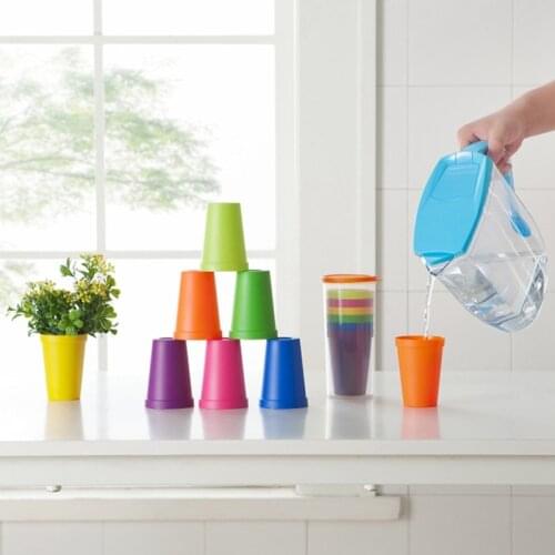 7Pcs Cup Plastic Cups Water Battle Reusable Picnic Travel Trendy Funny Portable Rainbow Suit Cup Party Kids Drink Water