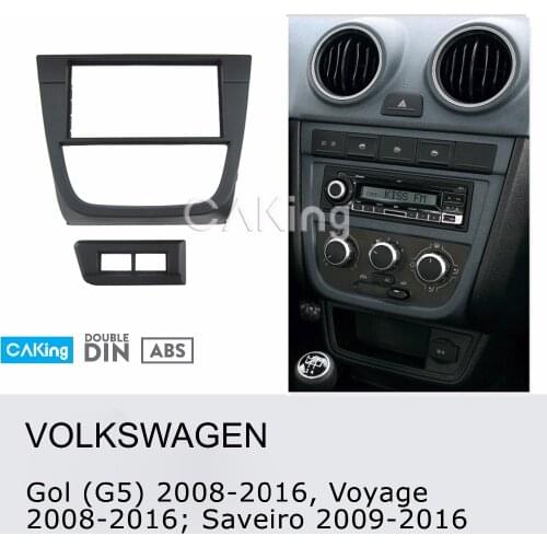 Car Fascia Radio Panel for VOLKSWAGEN GOL (G5), Voyage 2008-2016; Saverio 2009-2016 Dash Kit Facia Console Plate Adapter Bezel