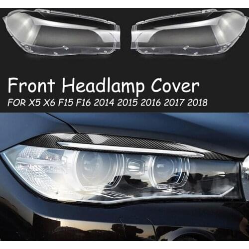 Car Front Head Light Lamp Cover, for BMW X5 F15 X6 F16 2014-2018 Waterproof Headlight Shell Cover