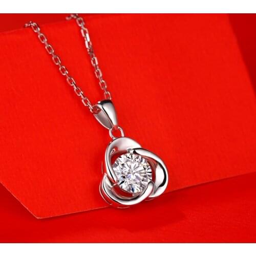 Yulaili Exquisite White Color Chain Lucky Necklace 1 Carat Pendant Choker Mothers Day Birthday Gift Free Shipping