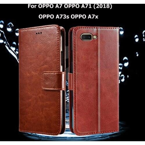 Case For OPPO A7 A71 2018 Flip Phone Cover For OPPO A73s A7x Case Coque Funda PU Leather Wallet Book Capas
