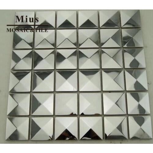 Cheap mosaic price 3D stainless steel metal mosaic tile