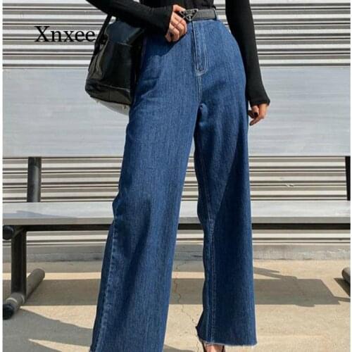 Jeans Wide Leg Trousers Spring Summer Women High Waist Straight Denim Long Pants Women Classic Casual Loose Bottoms Clothing