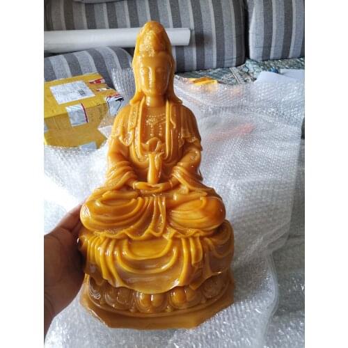 GOOD Southeast Asia Efficacious worship Buddha Guan yin PUSA Avalokitesvara HOME protection FENG SHUI RESIN JADE statue LARGE