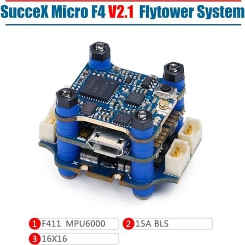 IFlight SucceX Micro F4 V2.1 15A 2-4S FPV FlyTower(MPU6000)W/Micro F4 V2.1 FC/Micro 15A 4-in-1 ESC(w/plug)/5.8G 200mW Micro VTX