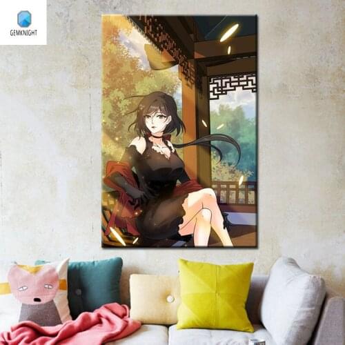 Digital paint by numbers of the popular cartoon character diy digital painting Japan Style framed wall art modular painting