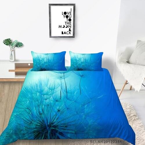 Dandelion Bed Set Full Size Fashion Creative Duvet Cover Wildflower Double Twin Single King Queen Bedding Set Comfortable