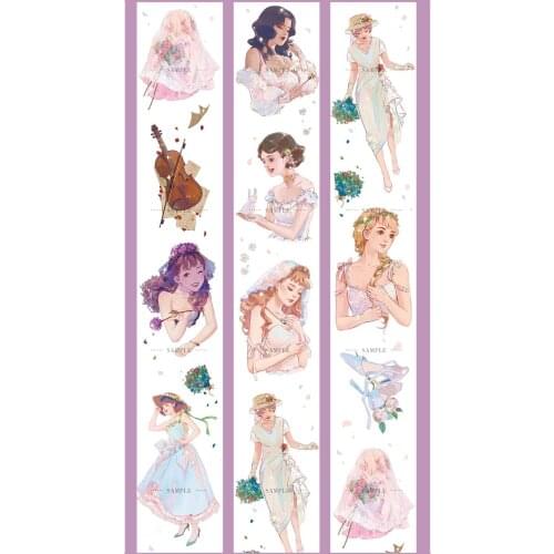 Beautiful Girl Washi Tapes Bullet Journal Masking Tape Adhesive Tape DIY Scrapbooking Washi Stickers