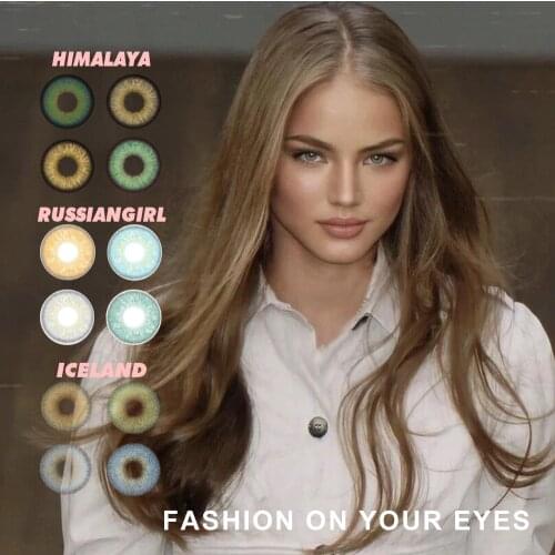 International Hotsale Himalaya Iceland Russiangirl Series Contact Lenses Fashion Blue Green Brown Color Eye Contact Lens Yearly