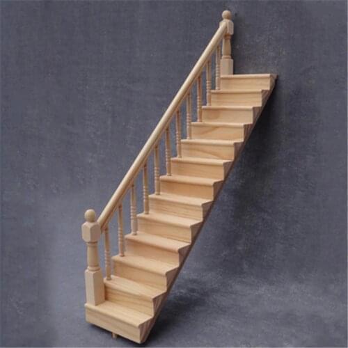 1:12 Dollhouse Miniature stairs Handrail wooden Furniture Doll House accessories diy toy Children Gift Christmas decorations
