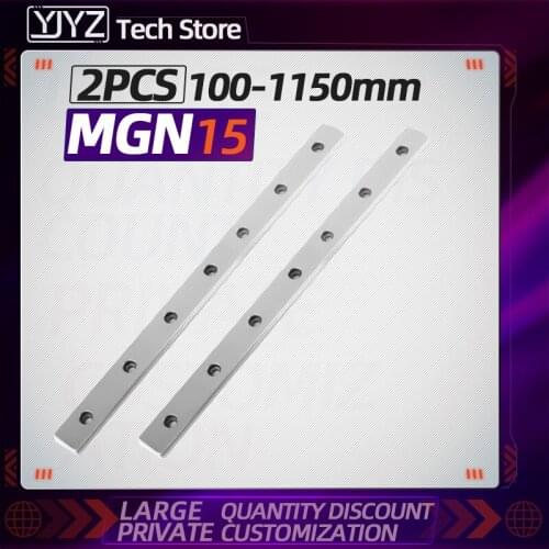 MGN15 100 150 200 250 300 350 400 - 1000mm Miniature Linear Rail Slide 2pc MGN15 Linear Guide 3D Printer CNC