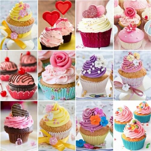 MomoArt Diamond Painting Cross Stitch Cake Handmade Gift Picture Rhinestones Diamond Mosaic Full Square Scenic Home Decor