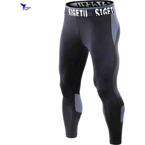 Mens Tight Fitting Compression Running Pants Quick Dry Gym Fitness Leggings Elastic Workout Mens Gym Sportswear Jogging Tights