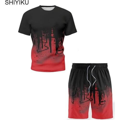 SHIYIKU 2021 Summer New Brand Mens Sets Can Separate Sell T-Shirt Shorts Tracksuit 2 Piece Set Man Clothing Joggers Uniform 5XL
