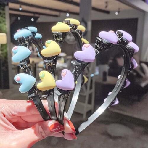 New Girls Cute Flower Double Bangs Hairstyle Braided Hairbands Kids Flower Cute Hair Hoop Headband Fashion Hair Accessories