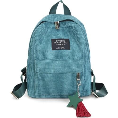 New Mini Corduroy Backpack Female Eco Simple Canvas Shoulder Bag Ladies Casual Small Travel Bags Backpack for Teenage Girls