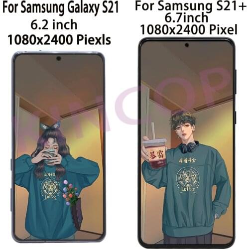 6.2'' For Samsung Galaxy S21 Lcd G991 G990F/DS Display Touch Screen Digitizer with Frame G991B G990 For Samsung s21 Plus LCD