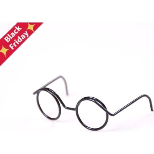 Great Collection 2PCS Fashion Round Frame Lensless Retro Cool Doll Glasses For BJD Doll 1/6 30cm