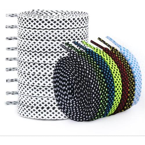 New Fashion 1pair shoelace Fashion Polyester Sneaker Shoe Lace Colors Checkered Double Layer Hollow Flat Shoelaces Hot